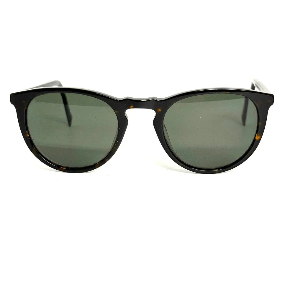 Warby Parker Haskell Sunglasses Tortoise Shell Round Frame 49-22-145 Dark Green